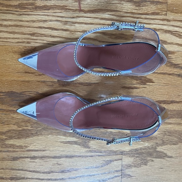 Amina Muaddi Ursina Crystal-Embellished Transparent Pumps in 40.5 - Picture 10 of 12